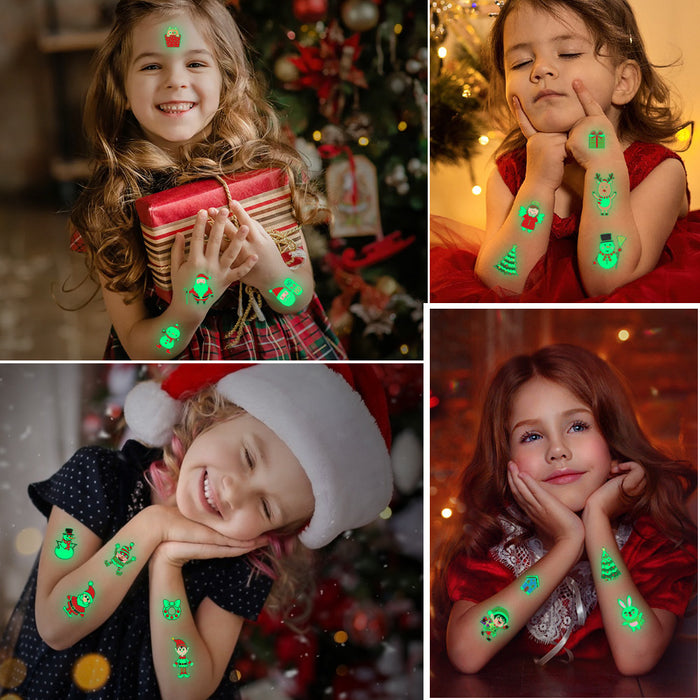 Wholesale Stickers Children Christmas Luminous Tattoo Stickers Waterproof Set of 10 Pieces JDC-ST-RenYi005