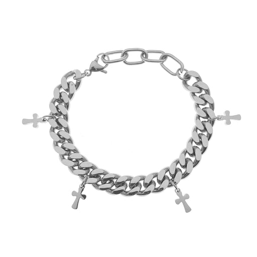 Jewelry WholesaleWholesale Titanium Steel Cross Cuban Hip Hop Couple Bracelet JDC-BT-JiuB002 Bracelet 玖柏 %variant_option1% %variant_option2% %variant_option3%  Factory Price JoyasDeChina Joyas De China