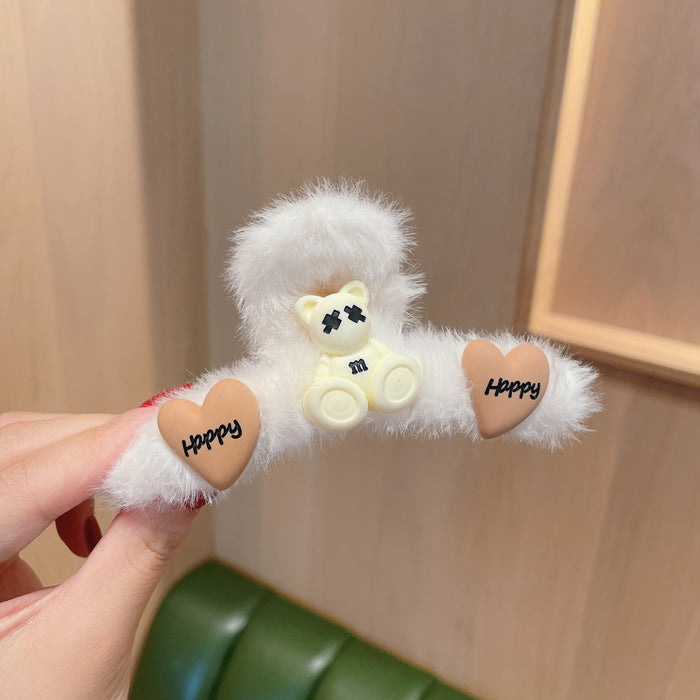 Jewelry WholesaleWholesale cute plush hair clip JDC-HC-XiY001 Hair Clips 昕越 %variant_option1% %variant_option2% %variant_option3%  Factory Price JoyasDeChina Joyas De China