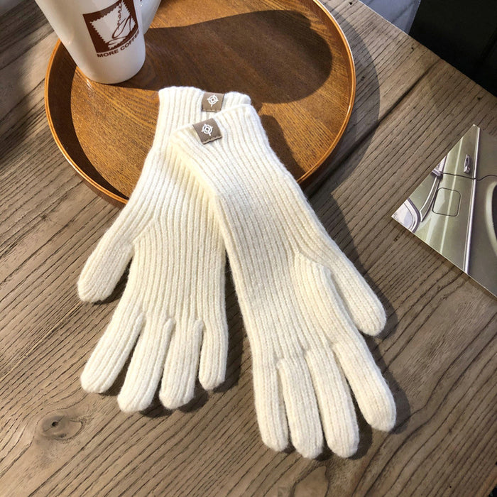 Wholesale Gloves Polyester Warm Solid Color Knit Touch Screen JDC-GS-YanD004