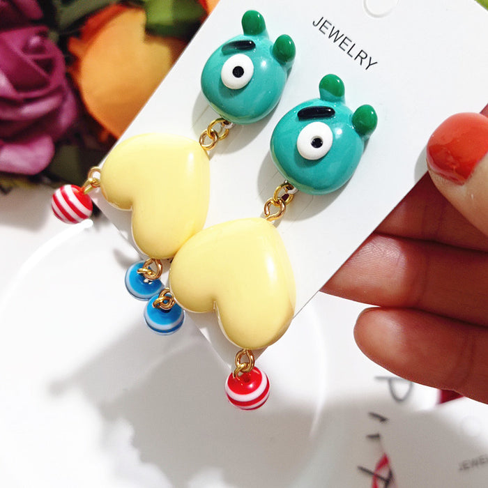 Wholesale Earrings Resin Cute Cartoon Love Palms Earrings (M) JDC-ES-Xingj019