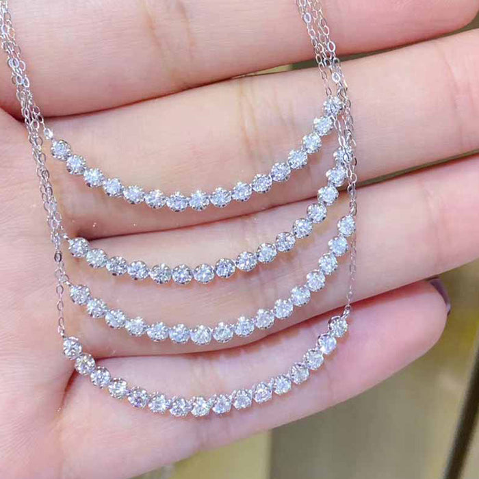 Wholesale smiley face full diamond necklace zircon clavicle chain JDC-NE-CaoS050