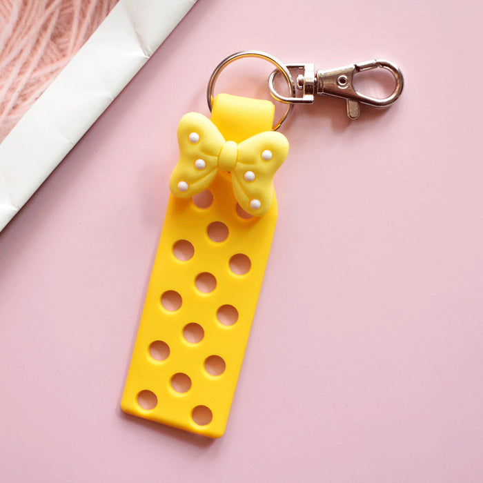 Wholesale Keychain Croc Charms PVC Soft Adhesive Doll Pendant DIY Ornament MOQ≥10 JDC-KC-RYY003