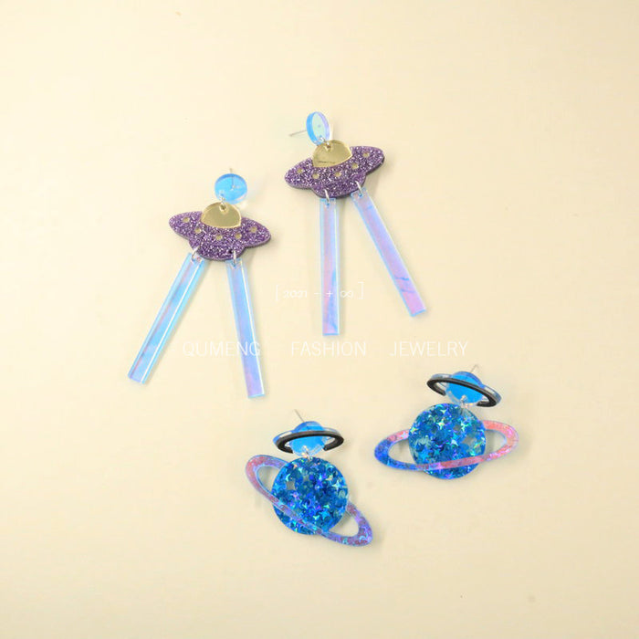 Wholesale Earrings Acrylic Halloween Alien Space Collection MOQ≥2 JDC-ES-MOSHU022