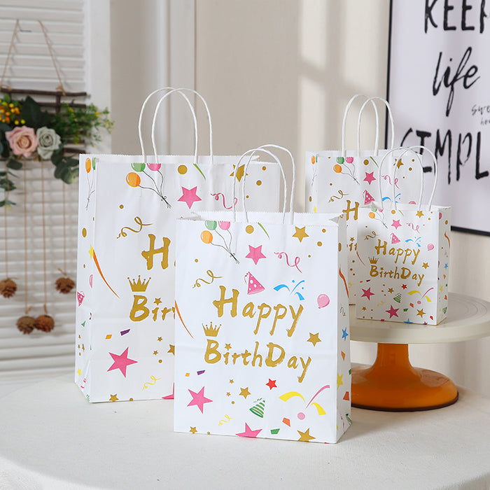 Wholesale Gift Bag Kraft Paper Cute Birthday Portable Gift Bag MOQ≥12 JDC-GB-Ganrui012