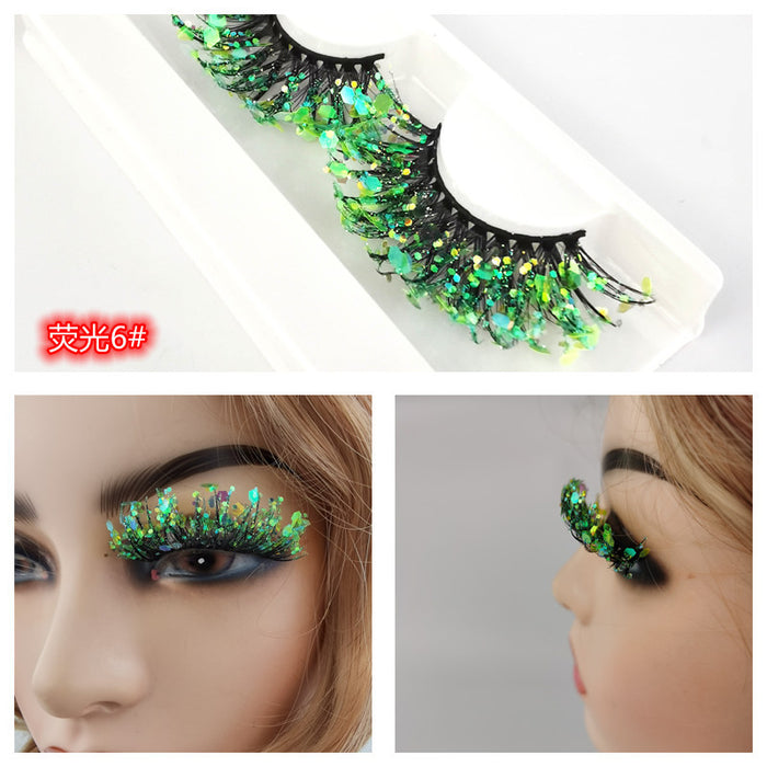 Wholesale 3D Luminous Synthetic Fiber False Eyelashes Glow  MOQ≥3 JDC-EY-ZXin001