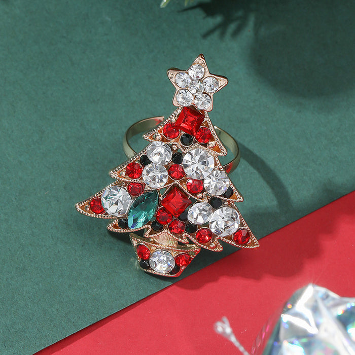 Wholesale Rings Alloy Christmas Tree Adjustable JDC-RS-KaiQ015