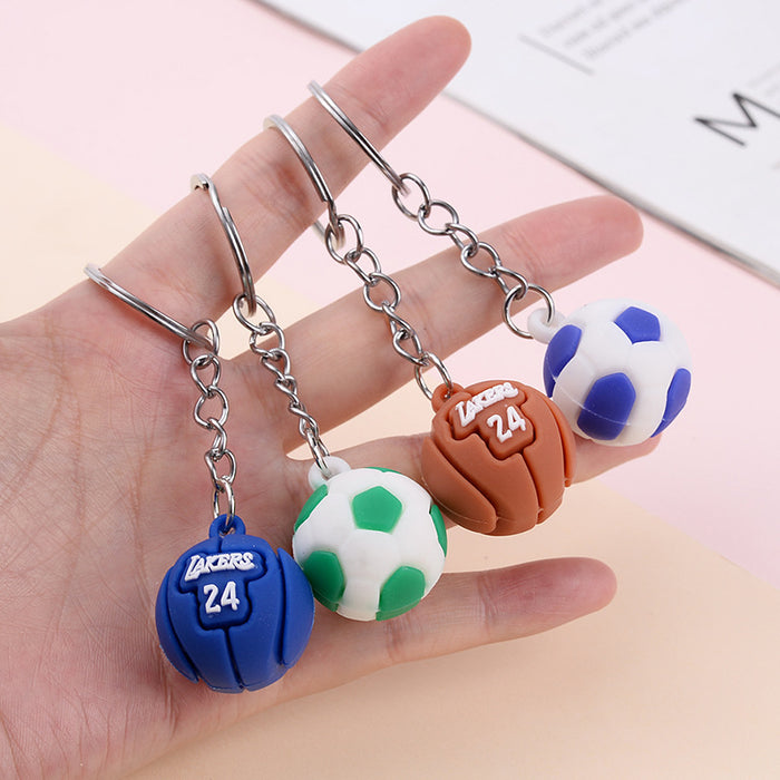 Wholesale Keychain PVC Cute Cartoon Football Basketball Pendant JDC-KC-AQing001