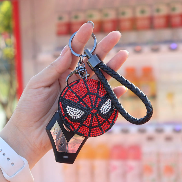 Wholesale Leather Cord Rhinestone Keychain (M) JDC-KC-Huofan001