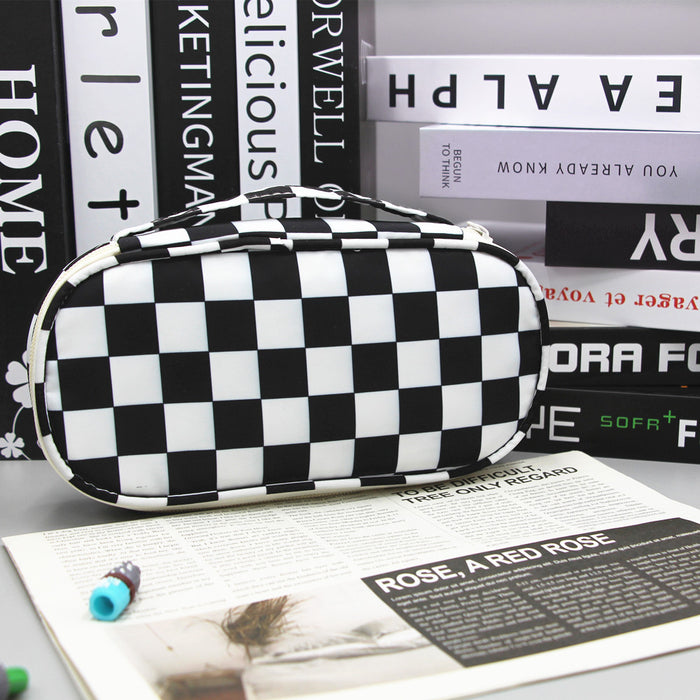 Wholesale Pencil Bags Nylon Classic Milk Pattern Black and White Checkerboard JDC-PB-Donglej009