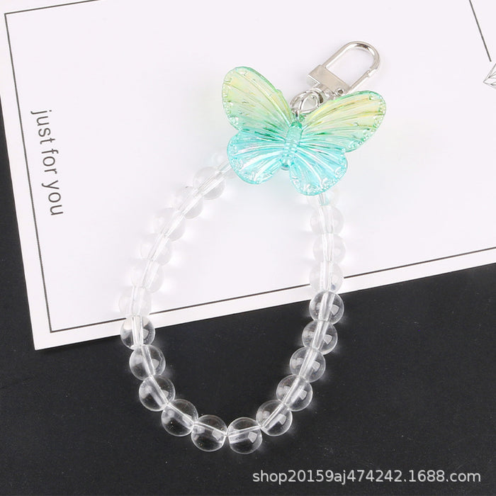 Wholesale Keychains Acrylic Butterfly Bead Bracelet MOQ≥2 JDC-KC-YiHan034