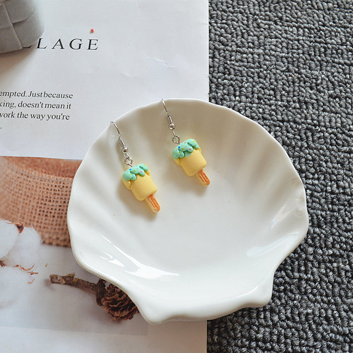 Wholesale Earrings Resin Painted Ice Cream Simple Earrings JDC-ES-Xienuo008