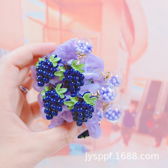 Wholesale cute fruit hair ring hair rope head rope MOQ≥3 JDC-HS-XieY003