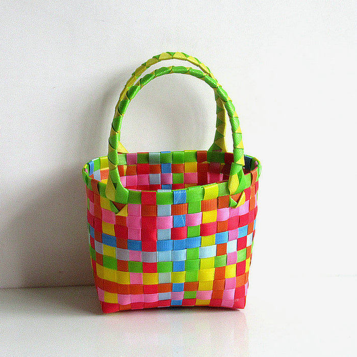 Jewelry WholesaleWholesale Colorful Plastic Woven Tote Beach Bag JDC-BB-DeR002 Beach Bag 德瑞 %variant_option1% %variant_option2% %variant_option3%  Factory Price JoyasDeChina Joyas De China