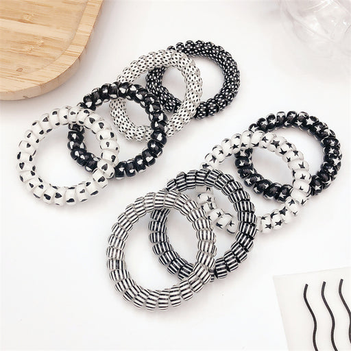 Jewelry WholesaleWholesale Phone Cord Hair Ring Plaid Star Rubber Band Love Headband Bracelet JDC-BT-WeiY015 Bracelet 薇雅 %variant_option1% %variant_option2% %variant_option3%  Factory Price JoyasDeChina Joyas De China