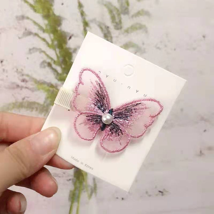 Jewelry WholesaleWholesale pearl Butterfly Girl Hair Clip JDC-HC-YiL003 Hair Clips 艺麟 %variant_option1% %variant_option2% %variant_option3%  Factory Price JoyasDeChina Joyas De China