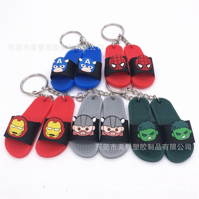 Wholesale Random Cartoon Mini Slippers Silicone Keychain (F) MOQ≥5 JDC-KC-MeiYu002