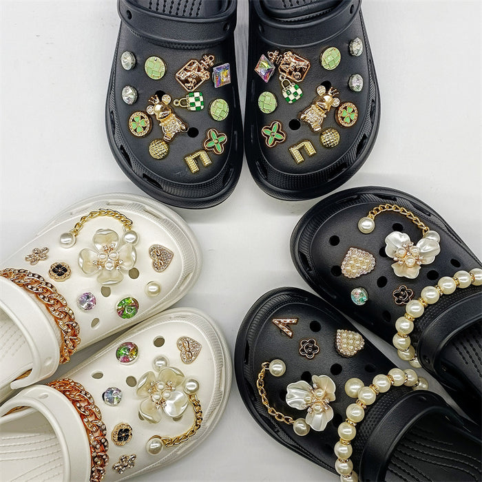 Wholesale Croc Charms accessories diy shoe buckle pearl JDC-CCS-KMD001