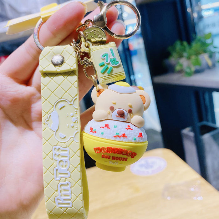 Wholesale keychain pvc cute teddy fries creative JDC-KC-BS015