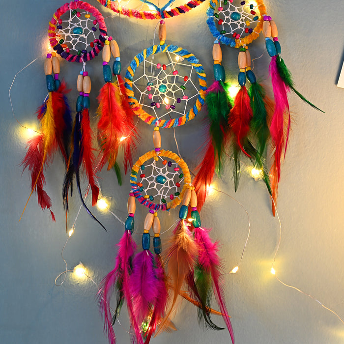 Jewelry WholesaleWholesale Colorful Iron Ring Feather Velvet Colorful Beads Dreamcatcher JDC-DC-JunX004 Dreamcatcher 俊贤 %variant_option1% %variant_option2% %variant_option3%  Factory Price JoyasDeChina Joyas De China