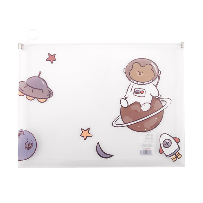 Wholesale PP A4 cartoon zipper file bag JDC-FB-midu001