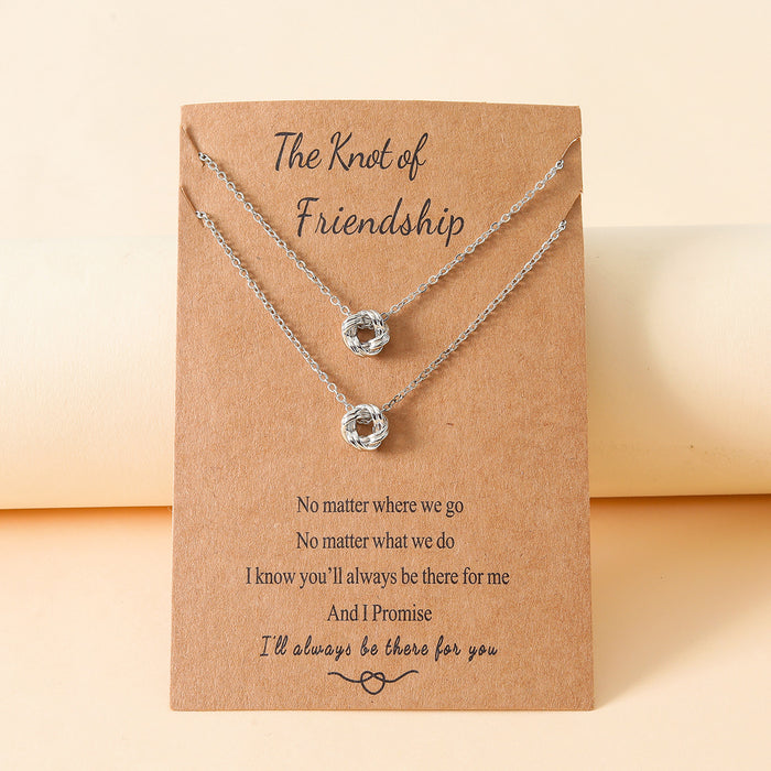 Wholesale friendship buckle knot card necklace sweater necklace JDC-NE-LanT002