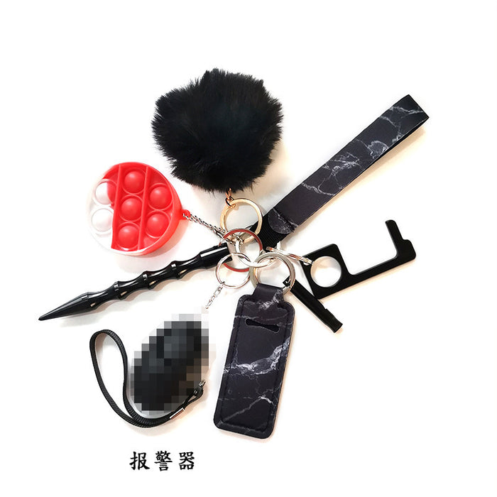 Jewelry WholesaleWholesale self-defense keychain anti-wolf alarm 9 piece set hair ball Self defense keychain JDC-KC-Meic007 Keychains 美畅 %variant_option1% %variant_option2% %variant_option3%  Factory Price JoyasDeChina Joyas De China