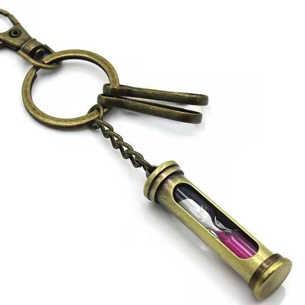 Wholesale Keychain Alloy Vintage Bronze Oil Lamp Hourglass MOQ≥2 JDC-KC-CZhan002