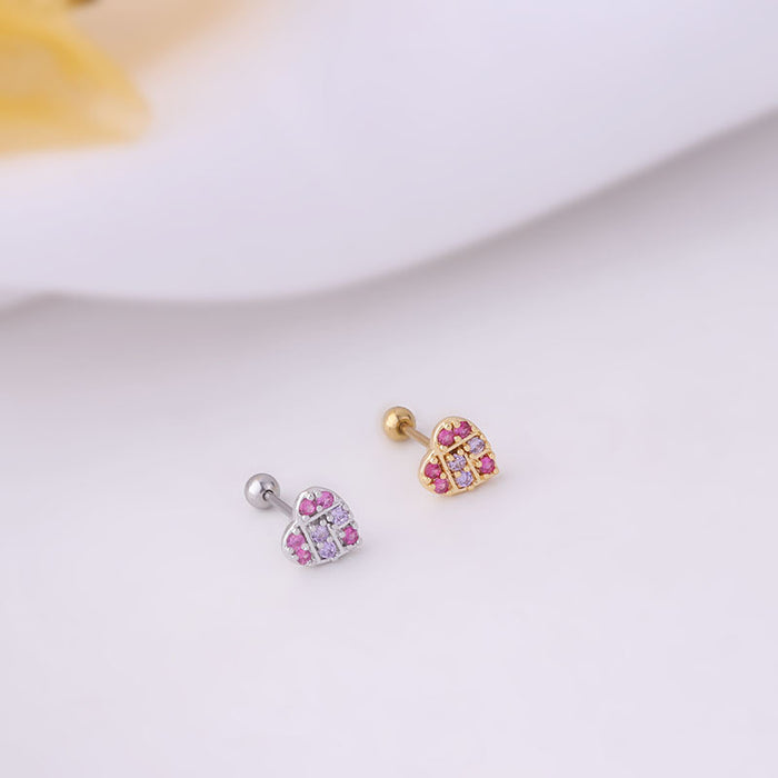 Jewelry WholesaleWholesale micro-zircon stainless steel thin rod piercing stud earrings MOQ≥2 JDC-ES-Henst006 Piercings 亨森 %variant_option1% %variant_option2% %variant_option3%  Factory Price JoyasDeChina Joyas De China