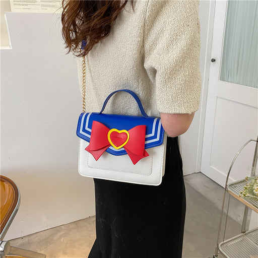 Jewelry WholesaleWholesale Navy Bow Contrast Color Chain Bag JDC-SD-Henxinyu001 Shoulder Bags 恒星雨 %variant_option1% %variant_option2% %variant_option3%  Factory Price JoyasDeChina Joyas De China