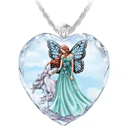 Jewelry WholesaleWholesale Butterfly Fairy Glass Alloy Necklace MOQ≥2 JDC-NE-ZiB019 Necklaces 资比 %variant_option1% %variant_option2% %variant_option3%  Factory Price JoyasDeChina Joyas De China