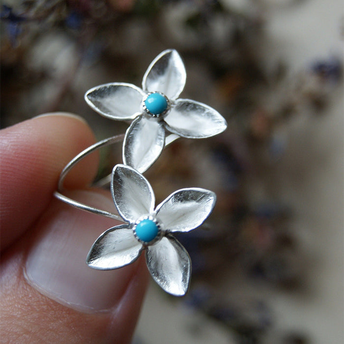 Wholesale Earrings Alloy Simple Clover Turquoise Earrings JDC-ES-Saip081