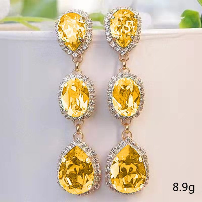 Wholesale Multicolor Stone Set Zircon Earrings JDC-ES-Chenrui014