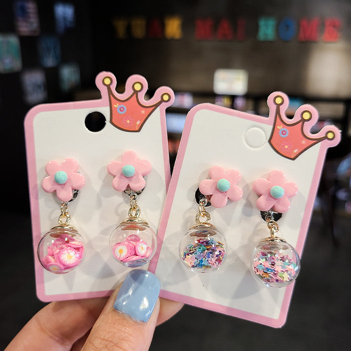 Wholesalee cute quicksand ear clip children's jewelry MOQ≥5 JDC-ES-Nimei002