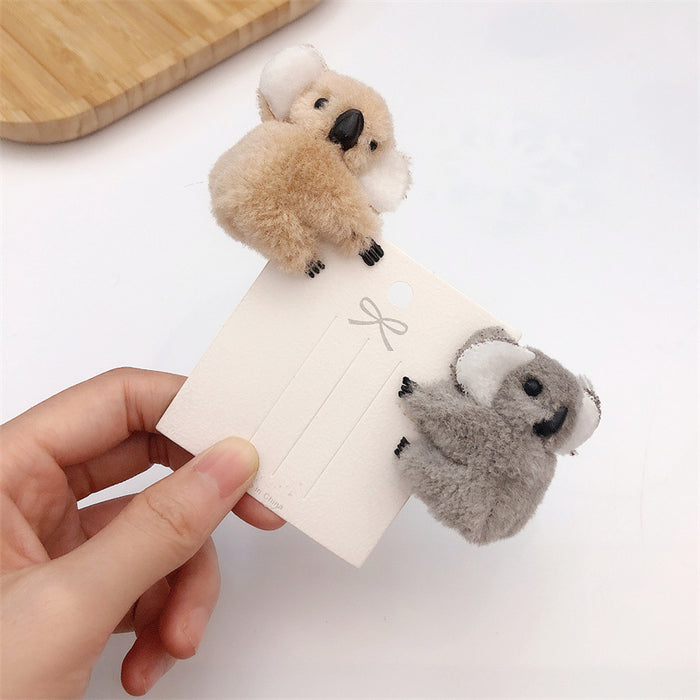 Wholesale Hair Clips Plush Alloy Cute Koala JDC-HC-WeiY004