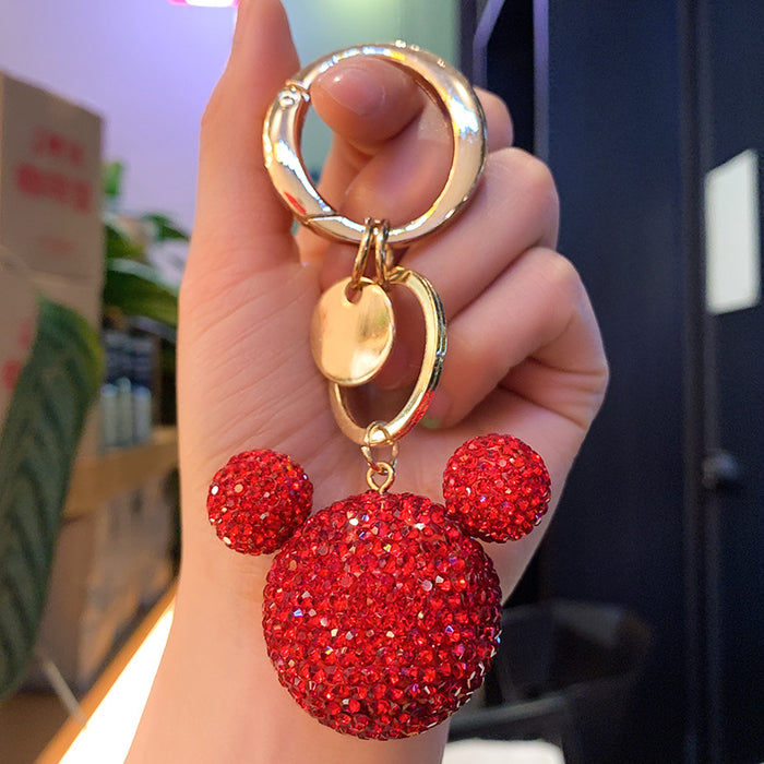 Wholesale creative full diamond cartoon Rhinestone Keychain  MOQ≥2 （M) JDC-KC-STian004