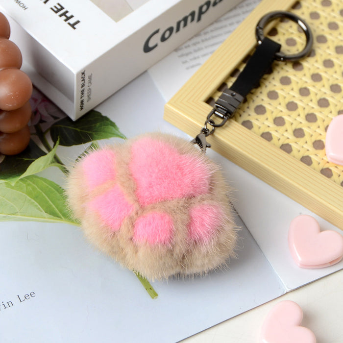 Wholesale Mink Cat's Claw Hair Ball Keychain MOQ≥2 JDC-KC-HGuan002