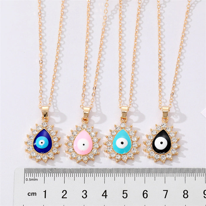 Jewelry WholesaleWholesale vintage full diamond drop eye necklace MOQ≥3 JDC-NE-Juej010 Necklaces 觉际 %variant_option1% %variant_option2% %variant_option3%  Factory Price JoyasDeChina Joyas De China