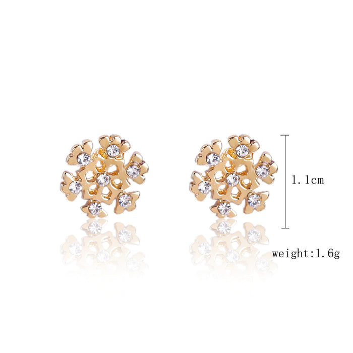 Wholesale Earrings Alloy Christmas Stud Earrings Set Diamond Snowflake Bells JDC-ES-ManY022