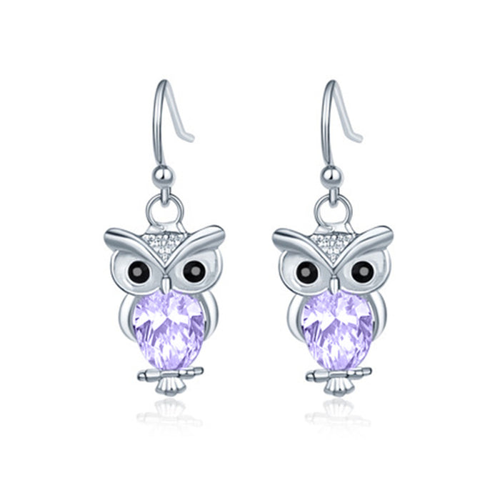 Wholesale Owl Alloy Diamond Earrings MOQ≥5 JDC-ES-JYS002