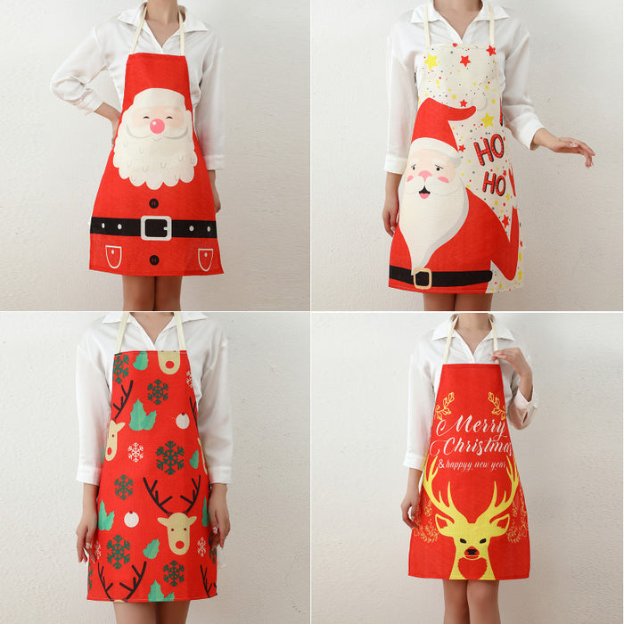 Wholesale Christmas Ornament Fabric Printing Old Man Christmas Apron JDC-AP-JinHao001