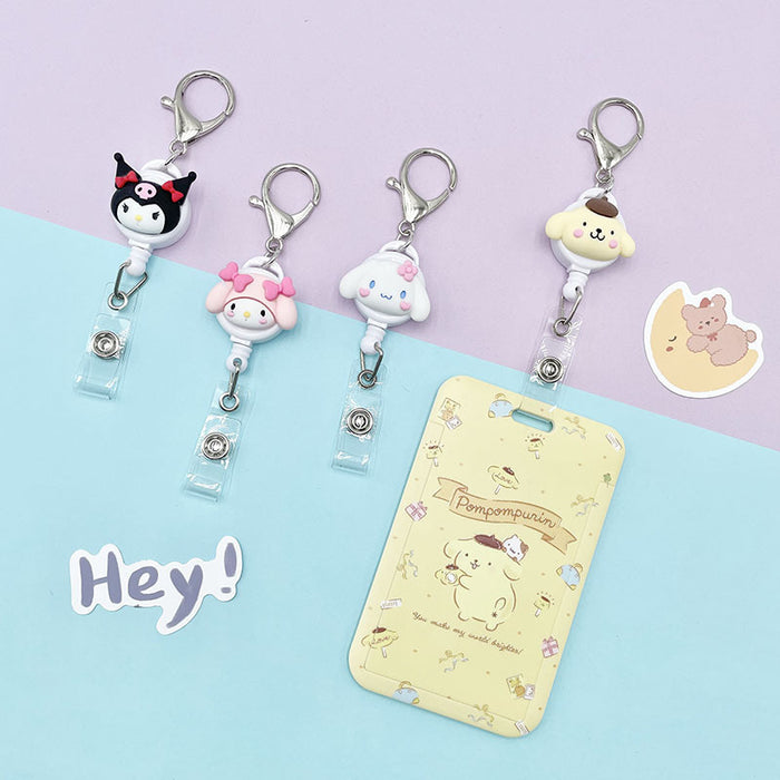 Wholesale Keychains Plastic Silicone Cute Cartoon Retractable Pull Buckle Round Cable Puller (S) MOQ≥2 JDC-KC-DKWH005