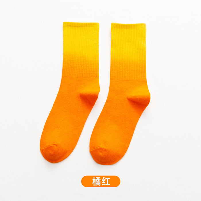 Wholesale Sock Cotton Medium Tube Gradient Sweat Absorbing Trend JDC-SK-JSD016