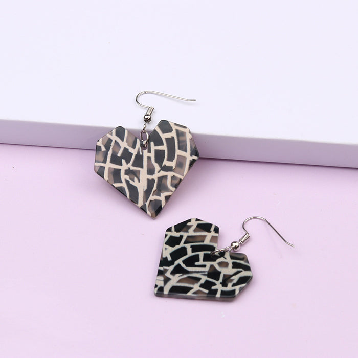 Wholesale acrylic check plate earrings temperament bow stitching MOQ≥2 JDC-ES-DUAI025