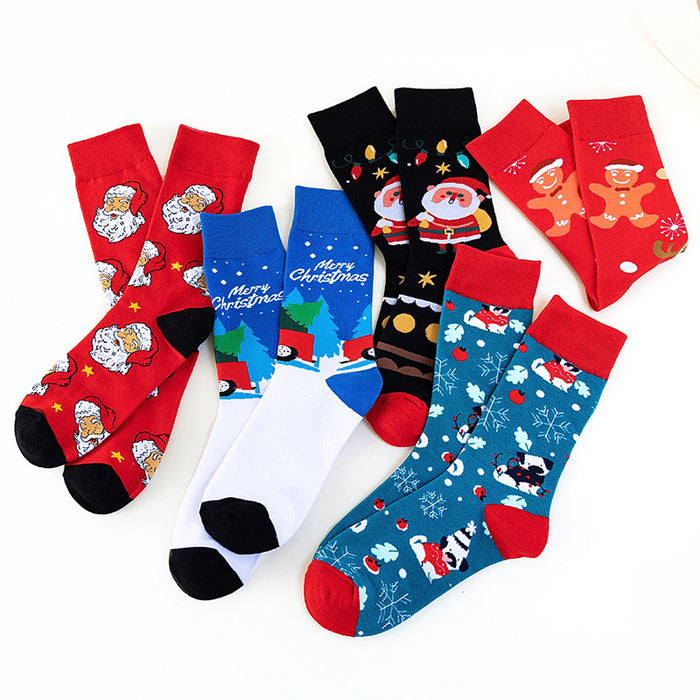 Wholesale socks christmas snowman cartoon tube socks autumn winter MOQ≥3 JDC-SK-JTeng001