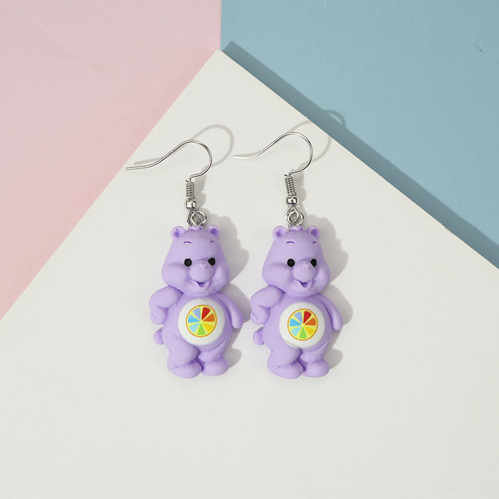 Wholesale Earrings Plastic Cartoon Bear MOQ≥2 JDC-ES-niqing014