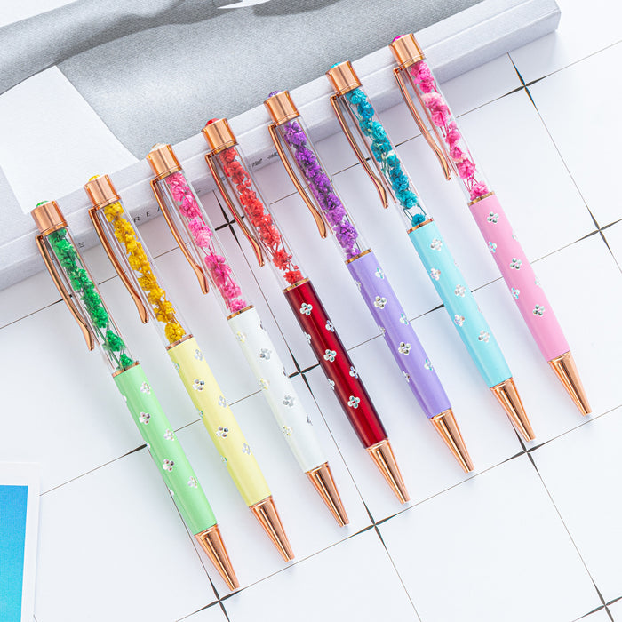 Wholesale Dried Flower DIY Metal Ballpoint Pen MOQ≥2 JDC-BP-Huah058