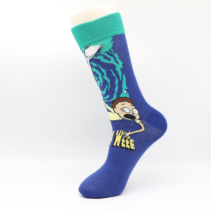 Wholesale Sock Cotton Mid-Cylinder Breathable Sweat-absorbent Cartoon Printing Color MOQ≥3 JDC-SK-ShuiH006