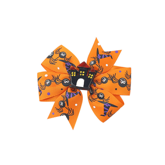 Wholesale Children's Hair Clip Halloween Bat Bow Pumpkin Head JDC-HC-qiun007