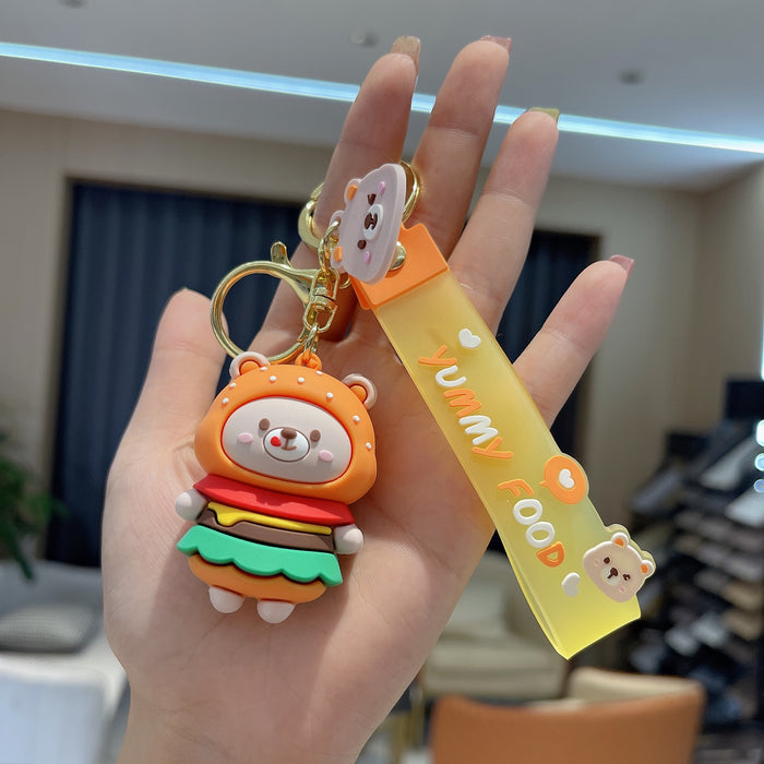 Wholesale Keychains pvc gluttonous bear cute MOQ≥2 JDC-KC-AnG023